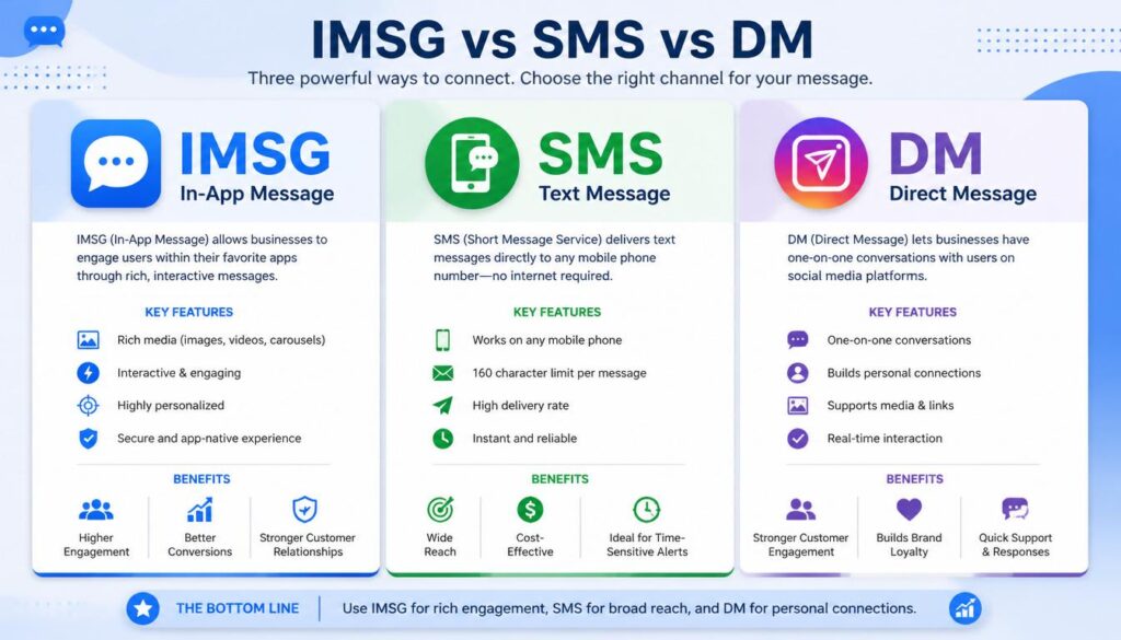 IMSG vs SMS vs DM