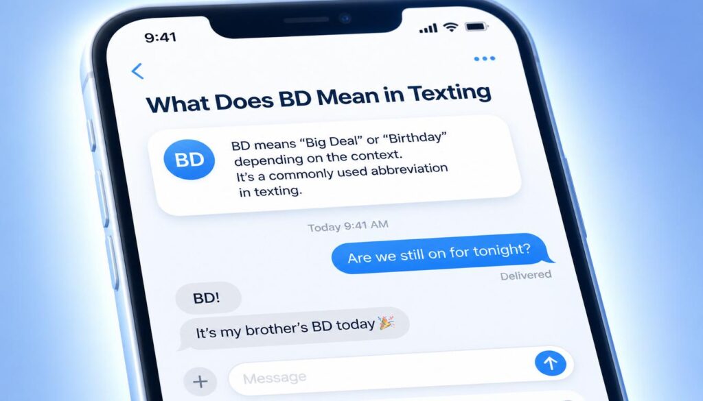 What Does BD Mean in Texting