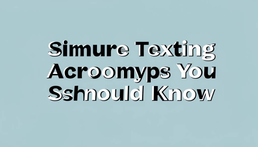 Similar Texting Acronyms