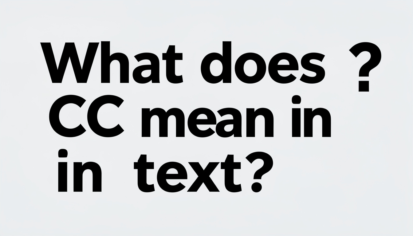 What Does CC Mean in Text?