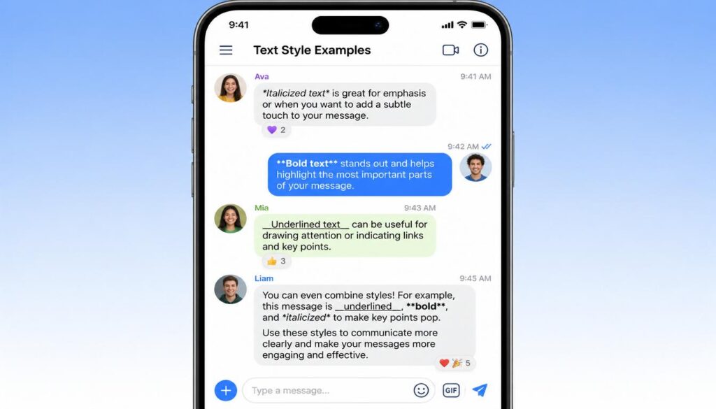 Examples of Emphasizing Text Messages