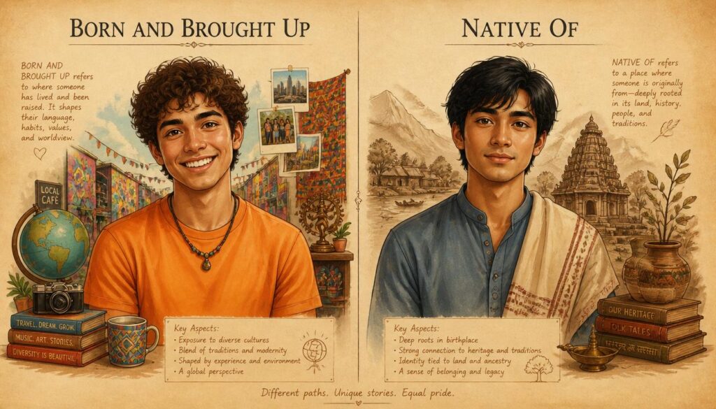 Born and Brought Up vs. Native Of