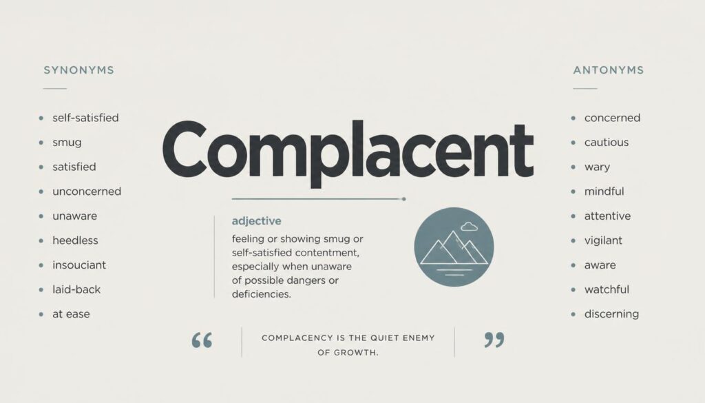 Complacent Synonyms and Related Words