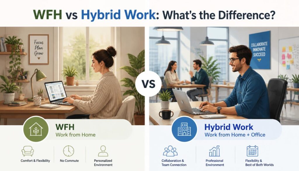WFH vs Hybrid Work: What's the Difference?