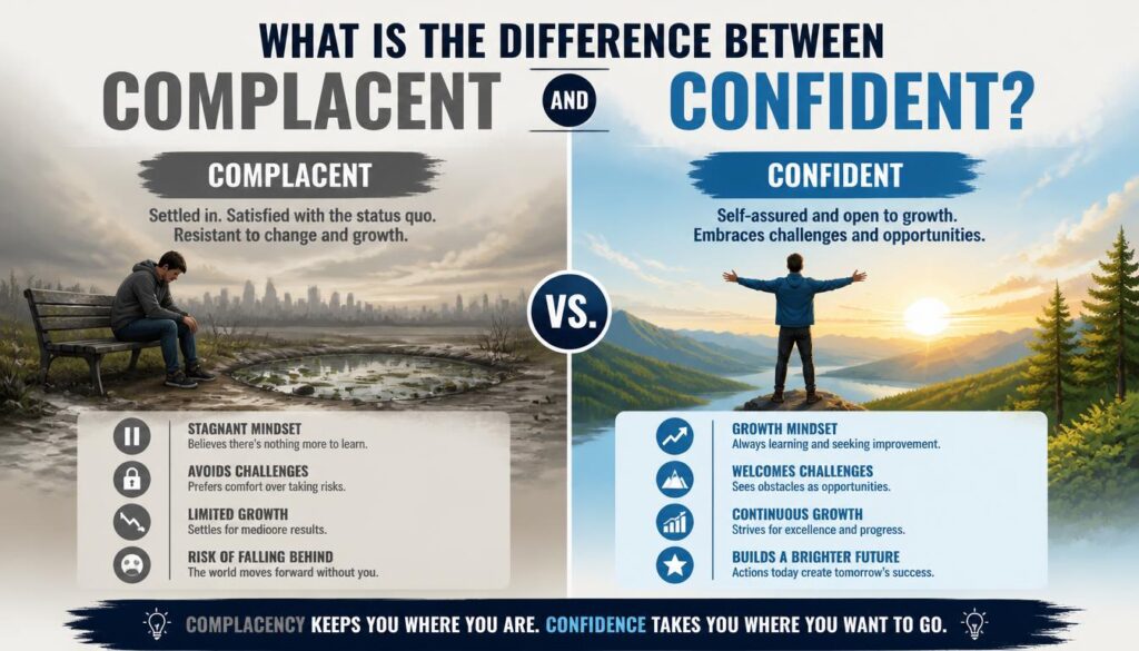the Difference Between Complacent and Confident?