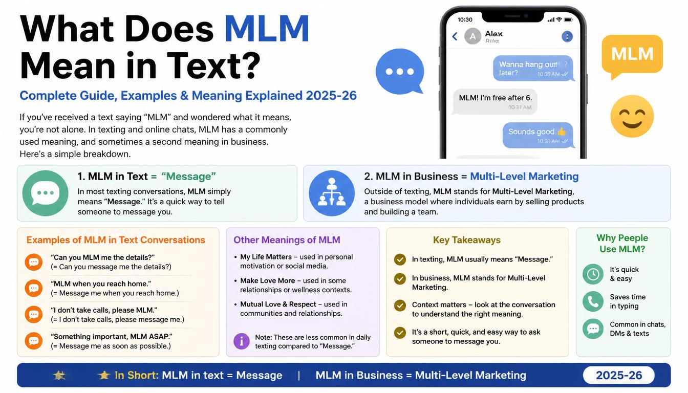 What Does MLM Mean in Text? Complete Guide, Examples & Meaning Explained 2025-26