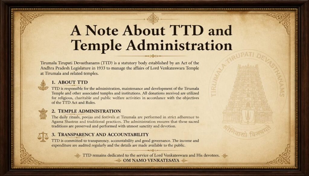 A Note About TTD and Temple Administration