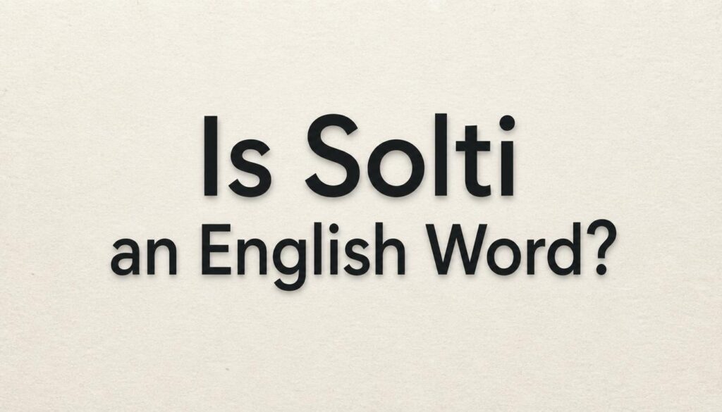 Is Solti an English Word?