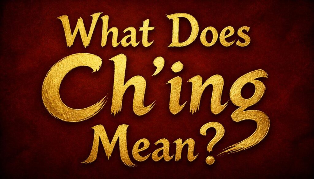 What Does Ch'ing Mean?