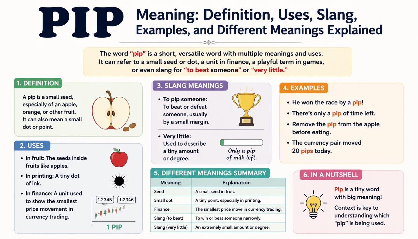 Pip Meaning: Definition, Uses, Slang, Examples, and Different Meanings Explained